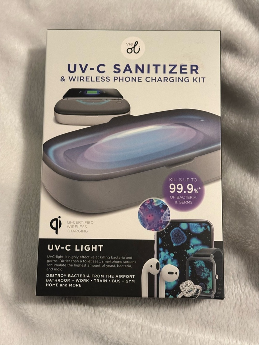 UV-C Sanitizer & Wireless Charger Kit - Gray